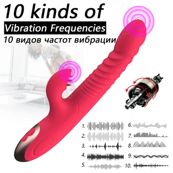 Ženska Masturbacija Jezika Lizanje Klitoris Spola Igrače, Ogrevanje, Dildo, Vibrator 10 Načini Teleskopsko Swing Stimulacije G Samem Vagina