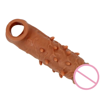 VATINE Penis Rokavi Zamudo Izliv Večkratno uporabo Kondoma Sex Igrače za Male Večji Delci Spike Penis Extender