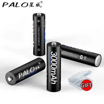 PALO 8pcs 3000mAh Ni-MH AA 1,2 V Polnilne Baterije aa baterije, polnilne baterije AA z LCD zaslonom 1,2 V polnilnik baterije