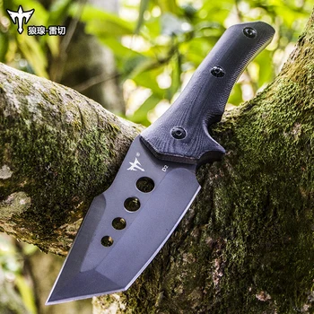Voltron Preživetje tal v naravi, wilderness self-defense prenosni noži, potapljaški nož D2 jekla z visoko trdoto naravnost nož