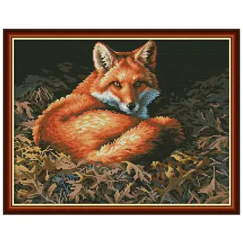 Fox živali slikarstvo šteje 11CT 14CT Navzkrižno Šiv Določa DIY debelo Kitajski Navzkrižno stitch Kit Vezenje Needlework Doma Dekor