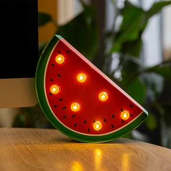ROPIO 3D Lubenica LED Nočna Lučka Karton Nadstrešek Notranji Dekor Neon Luči Figur Cev Namizno Svetilko z Nastavljivo Dimmer
