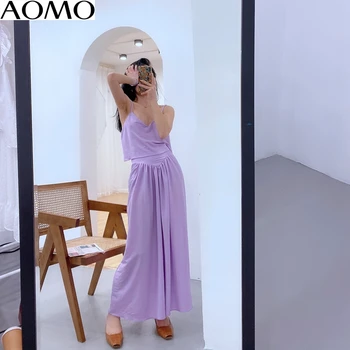 AOMO 2020 Ženske vijolično Vrhovi Seksi Proti-vrat Cisterne Strappy Backless Kratek Vrhovi 2020 Poletje Camis SL88A