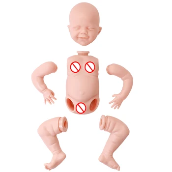 17Inch Prerojeni Baby Doll Silikonski Vinil Unpainted Nedokončane Lutka Deli DIY Prazno Lutka Kit Veren Malčki PUNČKO Z Zaprite Oči