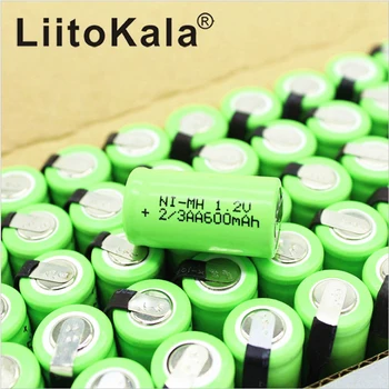LiitoKala 2/3AA Ni-MH Baterije AA 1,2 V 600mAh Baterija za ponovno Polnjenje Z Zatiči