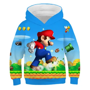 Najnovejše Harajuku Klasične igre Super Mario otrok Fantje in dekleta hoodies Super Smash Bros 3D t-shirt ulične hip hop