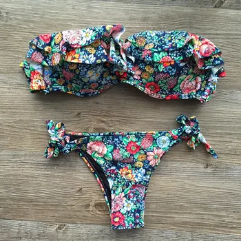 Tiskanje Povoj Bikini 2020 Mujer Plus Velikost Kopalke, Kopalke za Ženske, Plavanje Obleko Seksi Poletje Plaža Obrabe Biquini kopalke