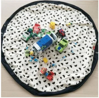 2 V 1 Multi-Func Prenosni Otroci Igrače za Shranjevanje Vrečko Piknik Odejo Igrajo Mat Lego Igrače Organizator Polje Praktično Shranjevanje Vrečk Za Otroka