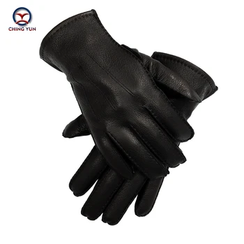 2020 Novo ročno sešijejo deerskin rokavice moški toplo mehko moške črne rokavice 70% volna, podloga toplo v jeseni in pozimi človek mitten