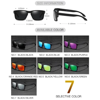 Nov Šport Moških Polarizirana zonnebril mannen Kvadratnih sončna Očala Ženske Očala 2019 Z UV400 Primeru, 7 Barv KDEAM sončna Očala