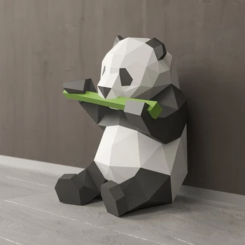 3D Tip Panda Živali Papir Model Igrača Doma Dekor Dnevna Soba Dekor DIY Papir Obrti Model Stranka Darilo Steni Visi C