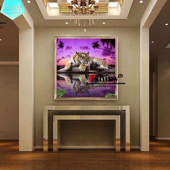 PSHINY 5D DIY Diamond Vezenje Prodaje Tiger Živali Polni Sveder Kvadratnih Okrasnih Slike Nove Diamond Slikarstvo Doma Dekoracijo