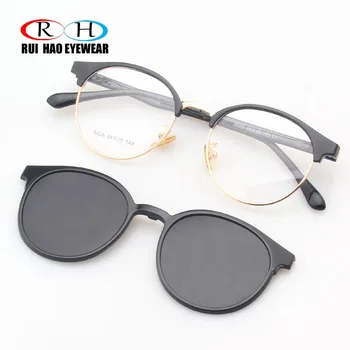 Rui Hao Očala Retro Očala Okvir Moški Ženske Recept Očala, Okviri za Očala sončna Očala Posnetek na Polarizirana sončna Očala