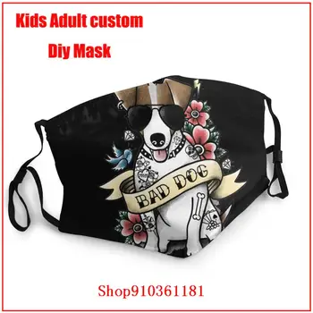 Jack Jack Russell Terier Badass Tatoo Pet Slabo Pes DIY masko de varstvo lavable maske luksuzni oblikovalec Otroci odraslih moških