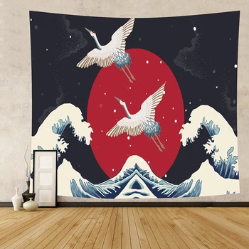 2020 Japonski odejo big tapiserija, kita arowana zmaj phoenix totem steni visi bohemian postelji, odejo doma dekor tapiserija