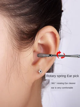 Iz nerjavečega jekla, navojne stud earpick doma Odraslih Otrok spirala orodje ušesa artefakt uho ščetka za čiščenje