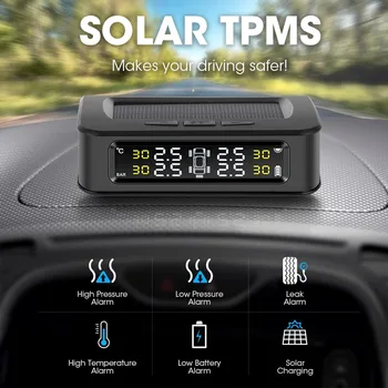 TPMS 5 pnevmatike avto senzor tlaka alarmni sistem spremljanja prikaže sončne nadzor tlaka opozorilo preko zunanje tipalo 6 bar USB