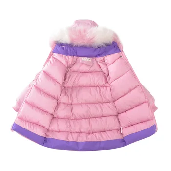 Pozimi novo Gilr bombaž, oblazinjeni suknjič otroška oblačila Modni otroško debele navzdol jakno otroci Dekle Specializiranimi za umetno krzno hooded topel plašč
