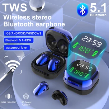 S6 Plus Bluetooth Slušalke TWS LED Baterije Zaslon Ura Brezžični Šport na Prostem Stereo Zmanjšanje Hrupa Slušalke S Polnjenjem Polje