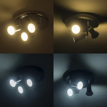 AC 90-260V LED Stropna Luč s 3 Swiveling Svetlobe Vložki GU10 Strop Mesto Luči za uporabo v zaprtih prostorih svetlobna telesa Dekoracijo