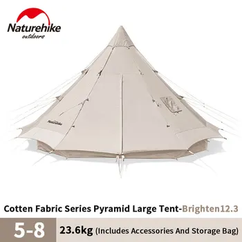 Naturehike Bombaž Piramida Šotor 5-8 Oseba Vodotesno PU velikosti 1000 mm s 23,6 kg Prostem enoslojni Kampiranje Šotor Velike Zmogljivosti Potovanja