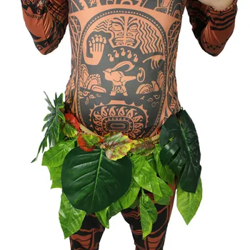 Film Moana Maui Cosplay Kostum Celoti Določa Halloween Party moških Fancy Obleka Nogavice, Majica+ Hlače +Listi