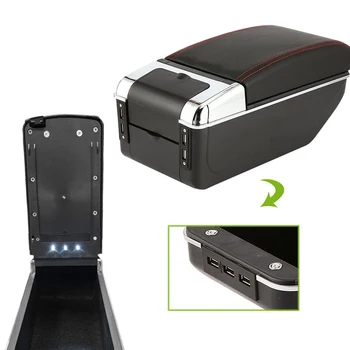 Avto Armrest Polje Za Mitsubishi Attrage Mirage-2018 Polnjenje prek kabla USB LED Lučka Roko Ostalo Vrtljiv Center Konzole Škatla za Shranjevanje