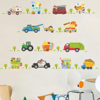 Risanka avto cesti ustvarjalne stenske nalepke za otroke sobe vrtec, otroška soba dekoracijo na steni avto nalepke Otrok darilo