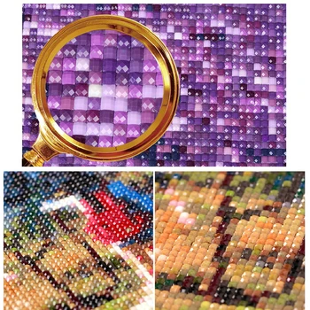 Celoten Kvadratni Vaja 5D DIY Diamond Slikarstvo Pisane grad Multi-picture Kombinacija Vezenine Mozaik Doma Dekor 5pcs gx