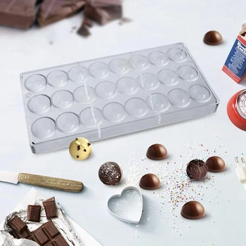 24 Lukenj Pol Krogle Čokolada Plesni Polikarbonata Čokolade Plesni Pol Žogo Sladkarije Maker Plesni Bakeware