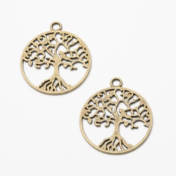 25 kosov retro kovinski cinkove zlitine življenje Drevo obesek za DIY ročno izdelan nakit, ogrlico, zaradi česar 7332