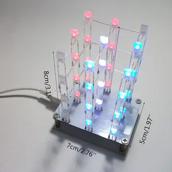 DIY Elektronskih Komplet Touch Kontrole 3x3x4 Kocka Multicolour LED Luči Diy Kocke Kompleti Dropshipping