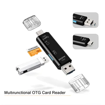 OTG USB 3.0 Tip C / USB / Micro USB SD TF Pomnilniških Kartic OTG Bralnik Kartic za Prenosni Računalnik Visoke Hitrosti 5 v 1