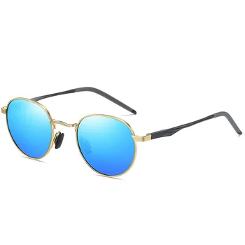 Retro Polarizirana sončna Očala Okrogla sončna Očala Moški Ženske Ogledalo UV400 Reflektivni Aluminija, Magnezija Žarki blagovne Znamke Oblikovalec A553