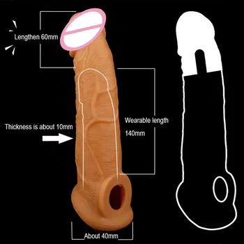 Ponovno Tekoče Silikona Dildo Moški Penis Širitve Realističen Penis Petelin Obroč Zapozneli Izliv Adult Sex Igrače za Par