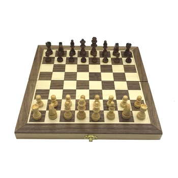 Nov Magnetni Leseni Šah Lesene Checker Krovu Trdnih Kosov Lesa Zložljiva Šah Odbor High-end Puzzle Igra Šah Yernea