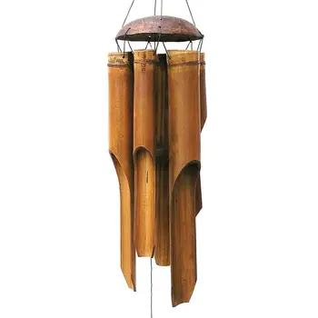 Bambus Vetru Zvončki Big Bell Cev Kokosovega Lesa, Ročno Izdelan Notranji In Zunanji Steni Visi Doma Wind Chime Dekoracijo