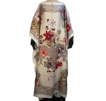 Moda evropski tiskani Bohemian Poletje Svile tam kaftan dolge obleke, Dashiki Kuvajt tradicionalne stranke haljo boubou obleko za ženske