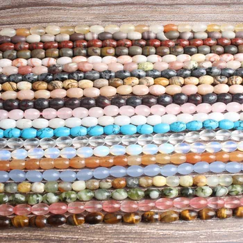 LanLi modni Nakit 10x6mm multicolor naravni kamni svoboden kroglice DIY žensko zapestnico, ogrlico uho stud in pribor