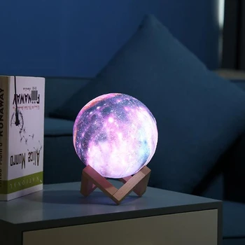 3D Tiskanje Galaxy Luna Lučka Barvite Spremembe Dotik LED Noč, Otroci Luči Sprememb na Dotik in Daljinsko upravljanje Doma Dekor Ustvarjalno Darilo
