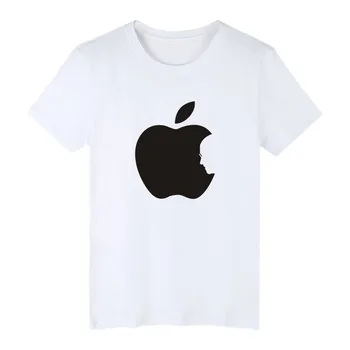 Apple 4-barvni Bombaž Majica Smešno Fashion Design Print majica s kratkimi rokavi Moški Ženske T Shirt Harajuku Kratek Rokav Nepopolne Apple T-shirt
