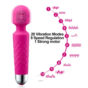 Močan Ustni Klitoris Vibratorji USB Charge Av Čarobno Palico, Analni Vibrator Massager Adult Sex Igrače Za Ženske, Varne Silikonski Seks Izdelka