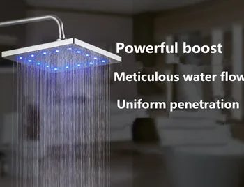 Sodobna pisane LED 8-palčni barvni spreminjanje vodne svetlobna kvadratnih dež tuš tuš glavo kopalnica hotel tuš Rim