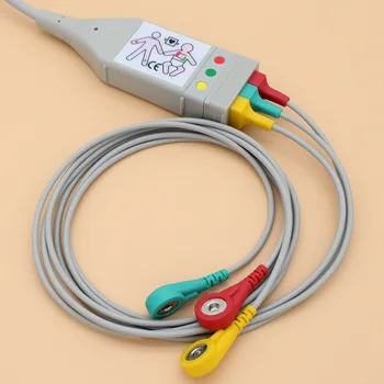 12P M1500A M1510A EKG EKG 3 Vodi trunk cable in leadwire za HP VM4/V24/M3001A/M4735A/78352C,AHA/IEC,snap/posnetek.