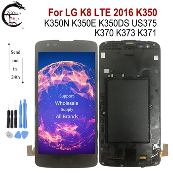 LCD Z Okvirjem Za LG K8 LTE 2016 K350 LCD K350N K350E K350DS US375 K370 K373 K371 Zaslon na Dotik Računalnike Skupščine