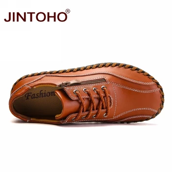 JINTOHO velika velikost 38-50 moški čevlji priložnostne moda za moške pravega usnja, usnjenih moccasin blagovne znamke oblikovalec italijanski moški čevlji