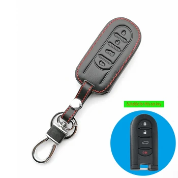 2/4 Gumbe Vroče Prodaje Usnja KeyChain Remotel Avto Ključ Kritje Za Toyota Perodua Myvi Bezza /Daihatsu Tanto ZAD LA600S Zaščito F.o.b.