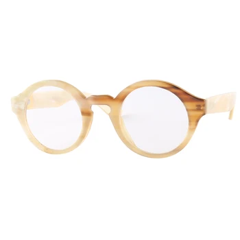 Luksuzni krog pregleden želvovina barvo ročno rog kratkovidno očala optična očala okvir rog sončna očala