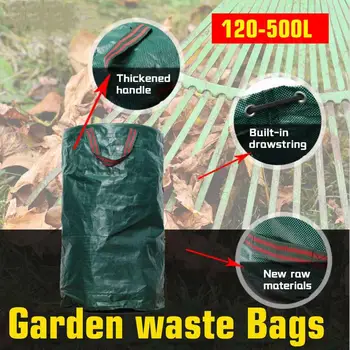 500L GardenBag Večje Zmogljivosti Vrt Vrečo Listov Vrtnarjenje za Večkratno uporabo Zložljive odpadkov vrečko Rastlin Raste, Raste organizator vrečko za Shranjevanje