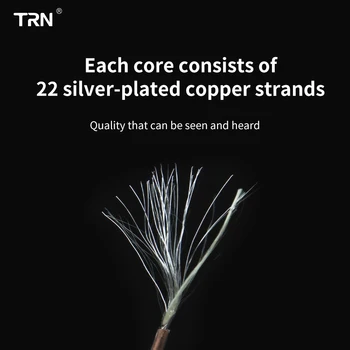 TRN T2 16 Jedro Silver Plated Nadgradnjo Kabel HI-fi 3.5/2.5/4.4 mm Vtič MMCX/2Pin Za KZZSX/ZSN6/ZS10 TRN V90 CCAC10/C16 NiceHCK NX7